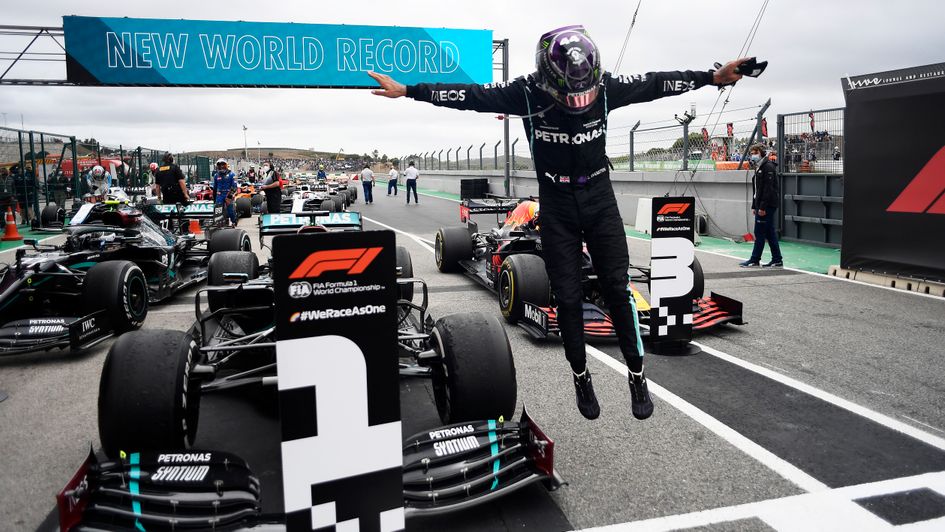 Lewis Hamilton: Mercedes ace celebrates a record 92nd Grand Prix win in Portugal