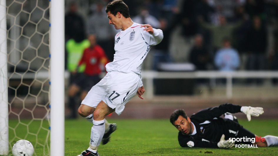 Dave Nugent scores against Andorra on his one and only England appearance