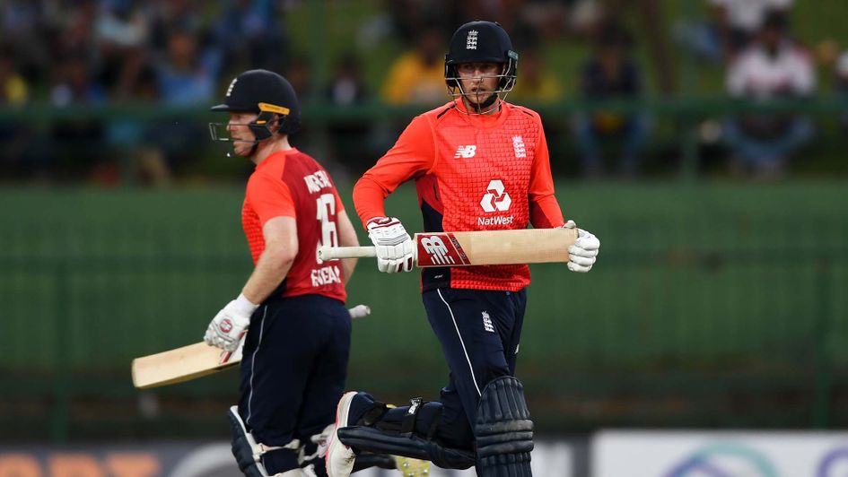 Joe Root and Eoin Morgan in ODI action for England