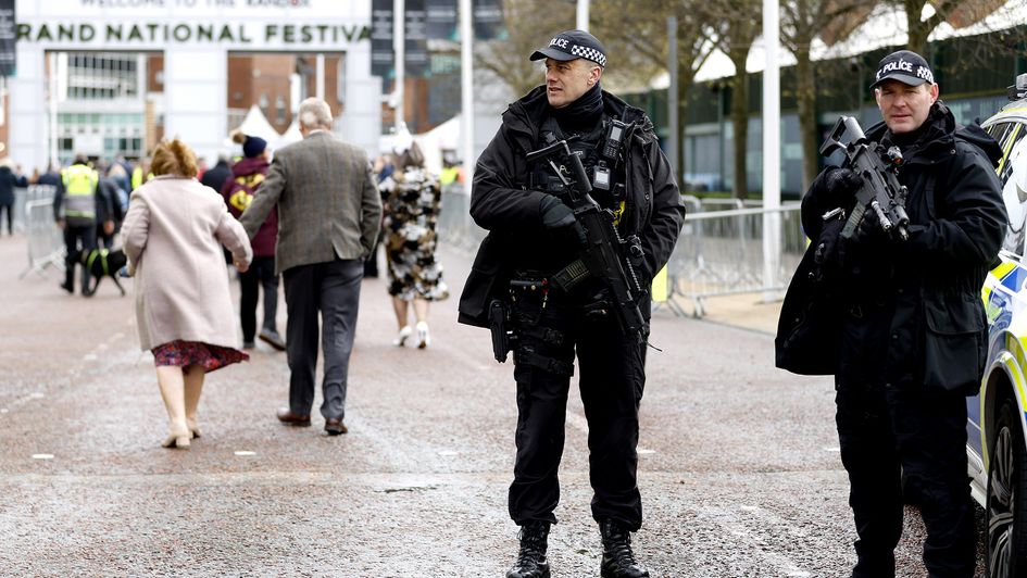 Police on watch at the Grand National Festival