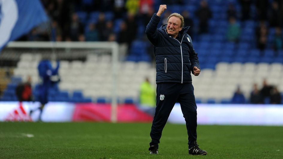Neil Warnock celebrates a Cardiff City win