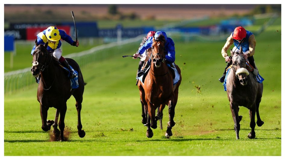Never So Brave (left) wins the Challenge Stakes