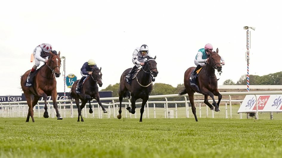 Teona (far left) in action at York