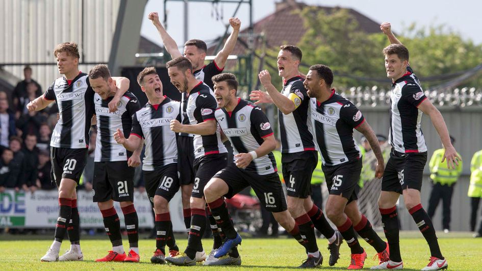 St Mirren celebrate staying in the Scottish Premiership