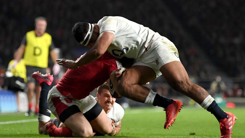 Manu Tuilagi saw red for this tackle on George North