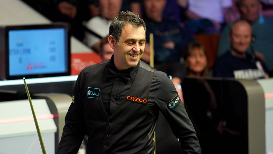 Ronnie O'Sullivan all smiles at the Crucible