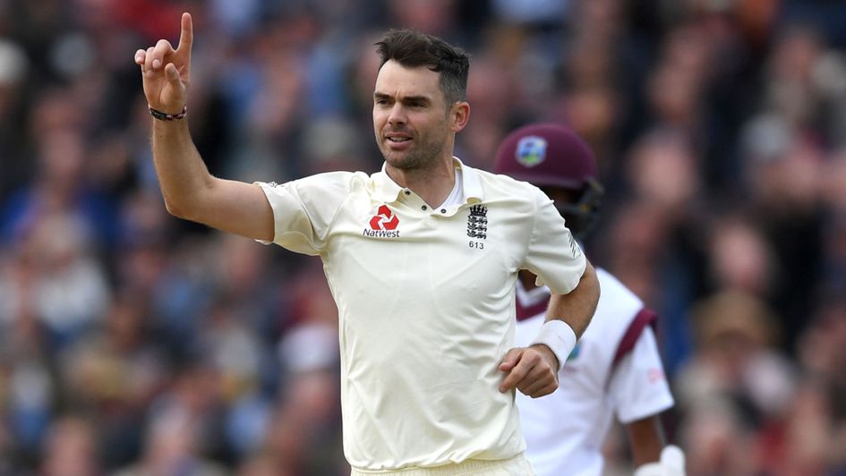James Anderson celebrates for England