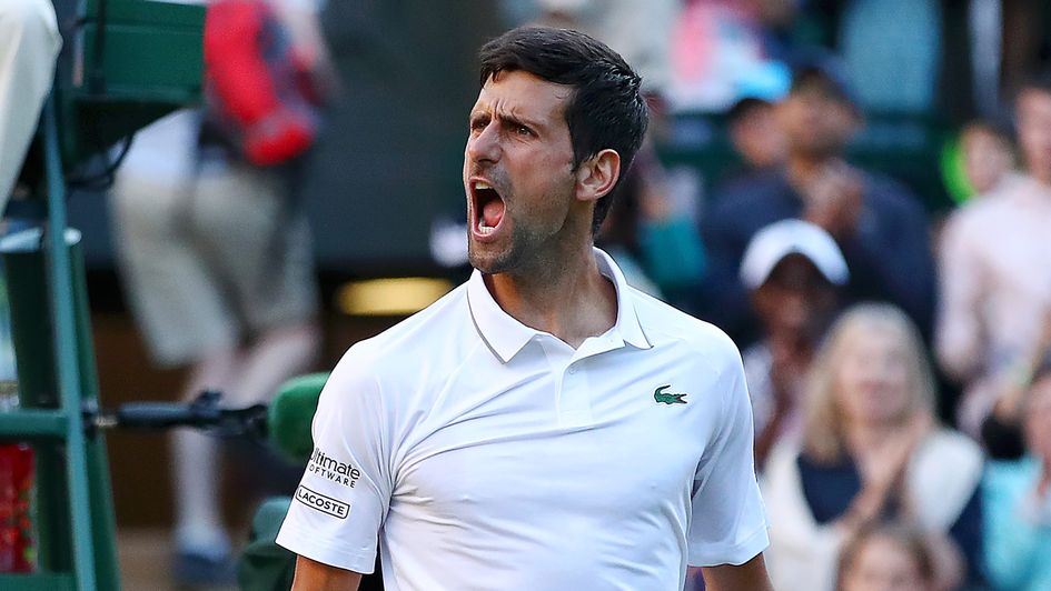 Novak Djokovic: Celebrations on Centre Court after advancing at Wimbledon