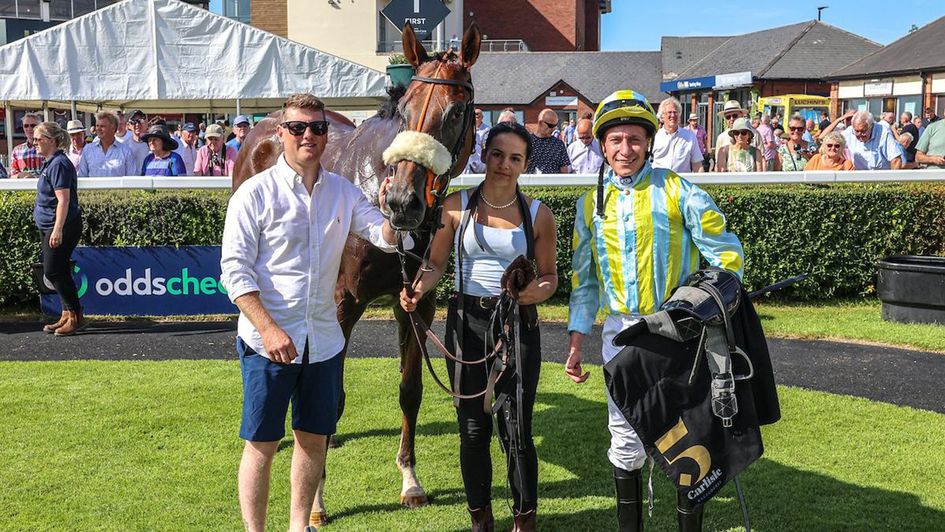 Priapos after his Carlisle success (credit: Grossick Photography/The Jockey Club)