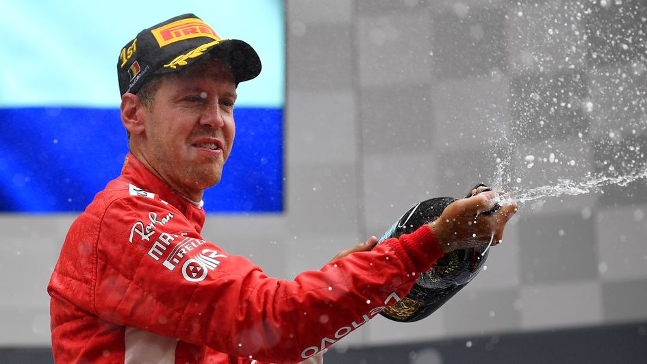Sebastian Vettel celebrates