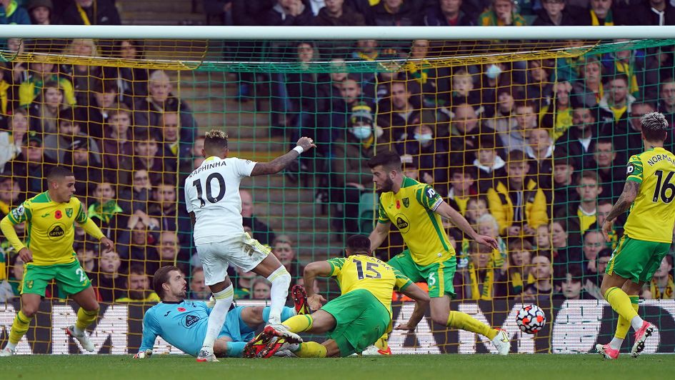 Raphinha scores against Norwich