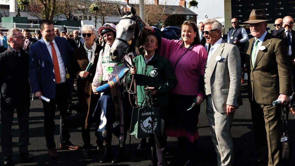 Joe Chambers (second left) with Lossiemouth after her Aintree win