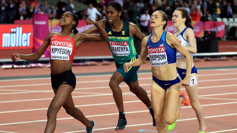 Laura Muir (far right) just misses out on the bronze medal