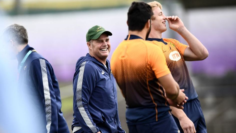 Rassie Erasmus is all smiles during South Africa's semi-final preparations
