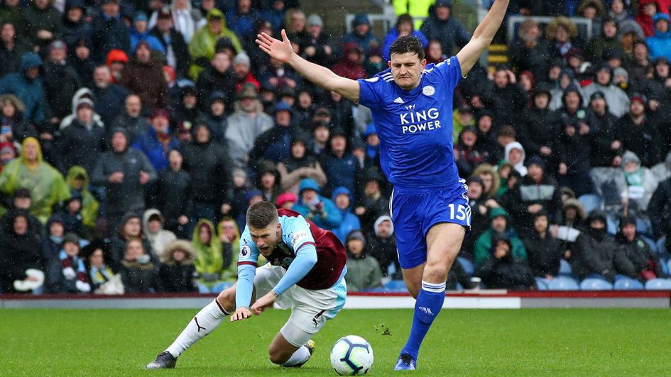 Leicester's Harry Maguire was sent off in the fourth minute at Burnley