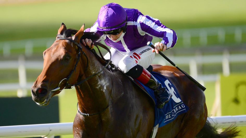 Colin Keane on board Khartoum on their way to winning The Curragh Where Champions Are Made Maiden