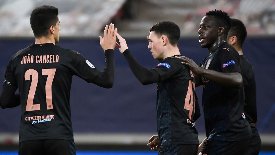 Manchester City celebrate Phil Foden's goal
