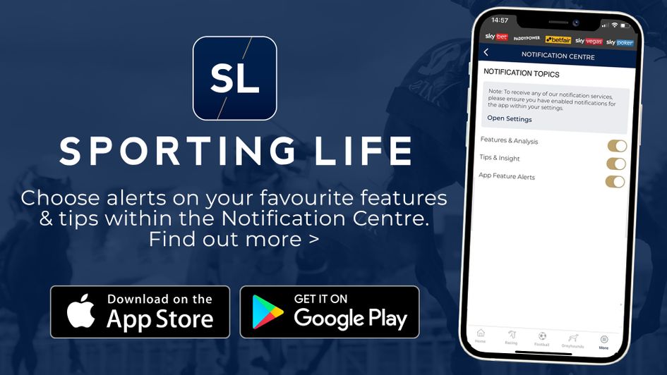Get notifications on the Sporting Life App