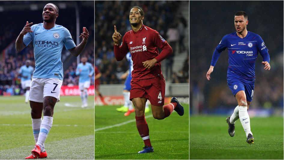 Left to right: Raheem Sterling, Virgil van Dijk and Eden Hazard - stars of the 2018/19 Premier League