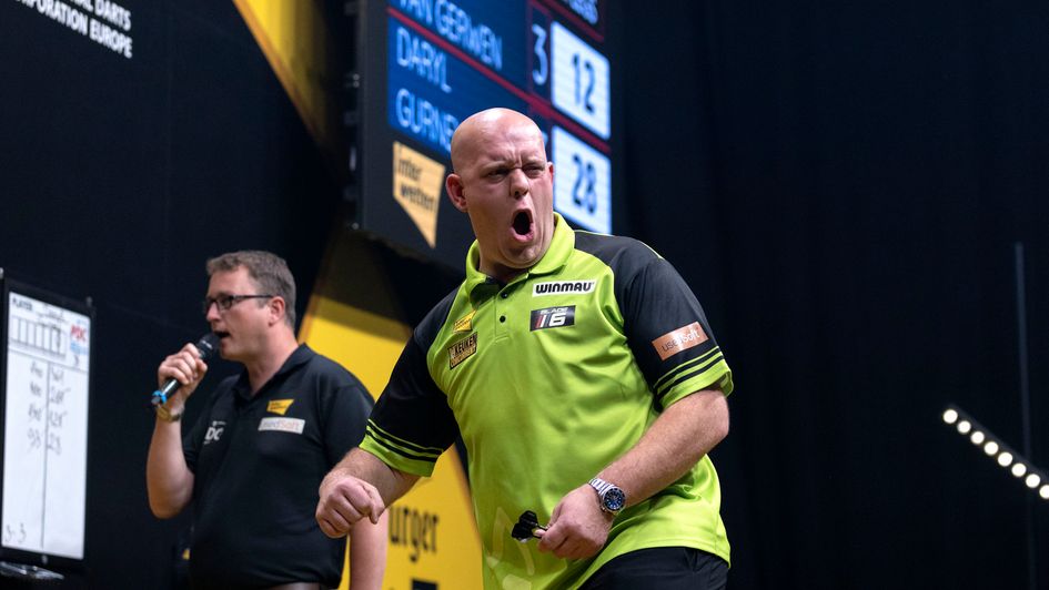 Michael van Gerwen celebrates (Kais Bodensieck/PDC Europe)