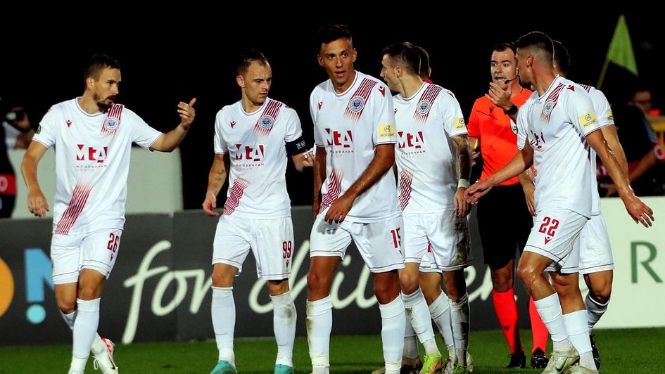 Zrinjski Mostar celebrate their comeback win against AZ Alkmaar