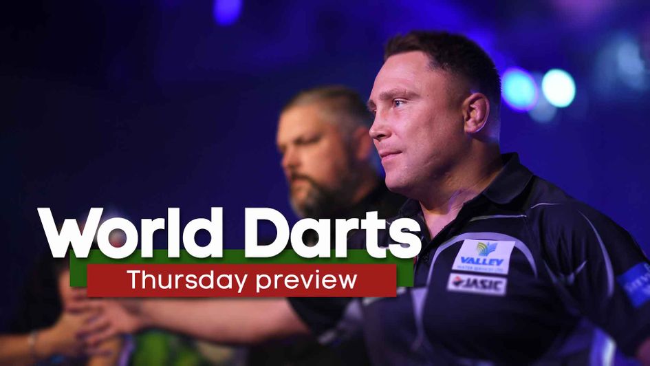 Gerwyn Price is in action on Thursday night