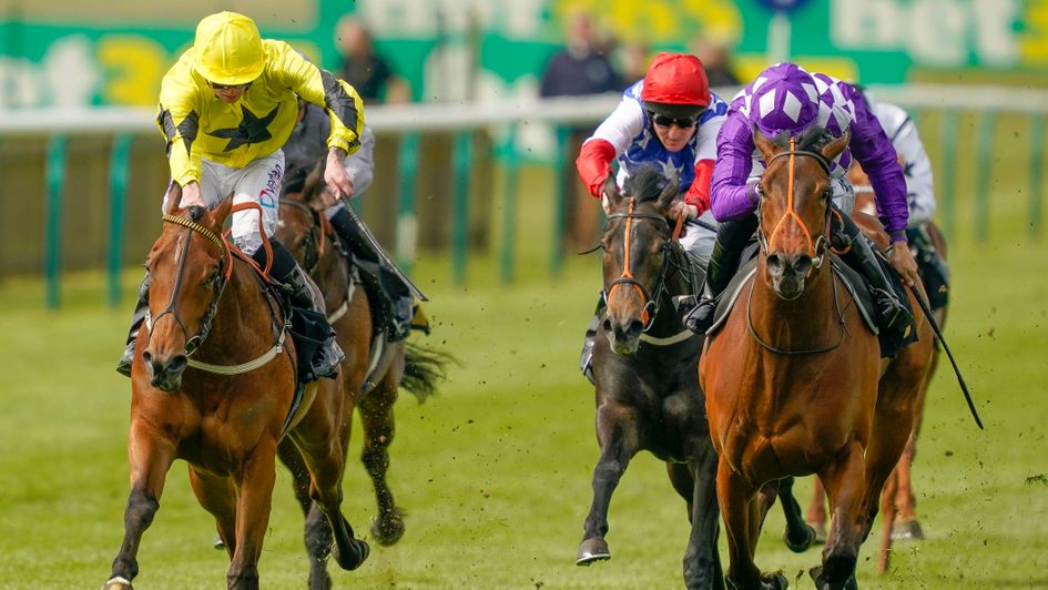 Powerdress (right) makes a winning debut