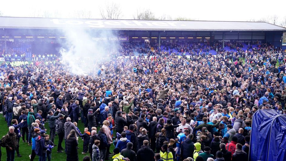 Stockport fans celebrate promotion