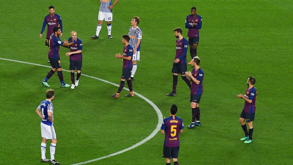 Andres Iniesta on his last appearance for Barcelona