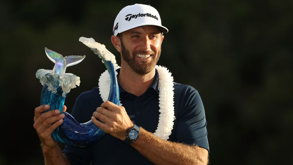 Dustin Johnson celebrates his victory