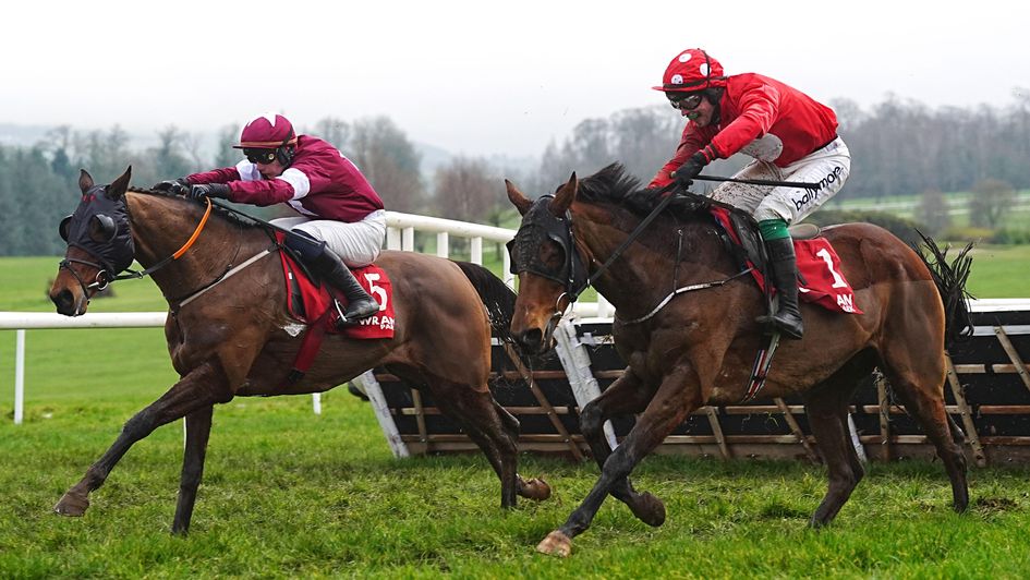 Home By The Lee (right) gets to Staffordshire Knot in the Galmoy