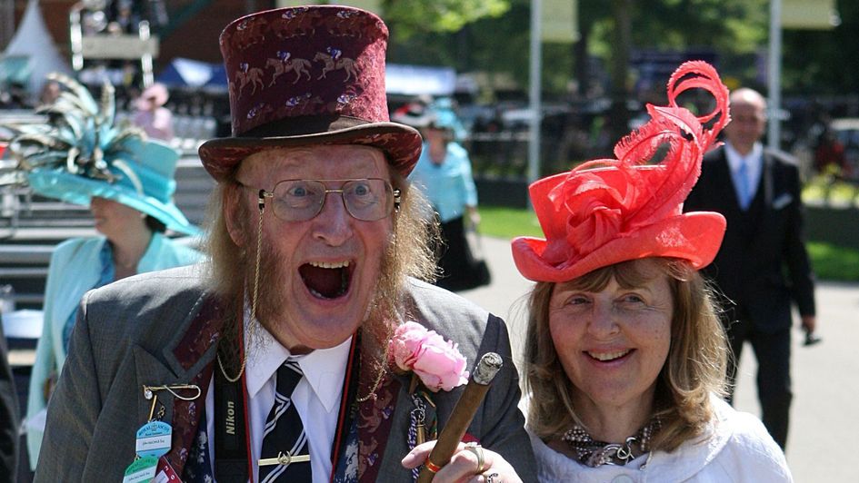 John McCririck with his wife Jenny at Royal Ascot in 2009