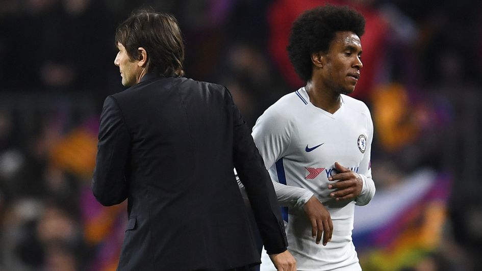 Chelsea boss Antonio Conte and Willian