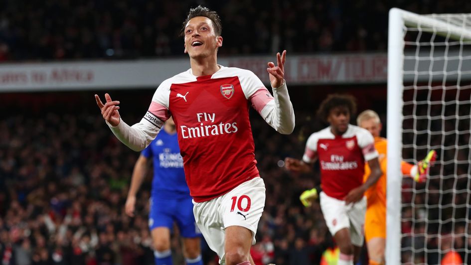 Mesut Ozil celebrates