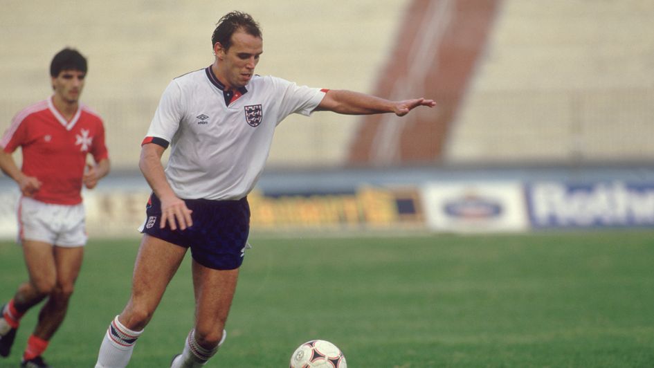 Mel Sterland in action for England