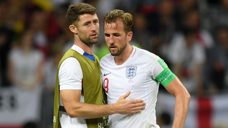Gary Cahill consoles a dejected Harry Kane