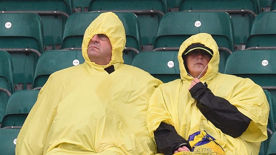 Two intrepid souls await news at Silverstone