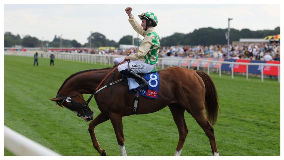 Rossa Ryan celebrates winning the Sky Bet Ebor on Daiquiri Bay