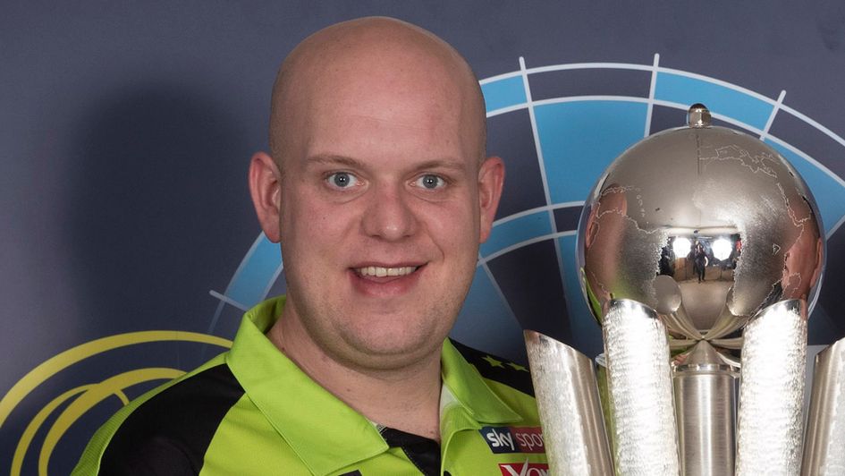Michael van Gerwen: Bidding to defend his world title (Picture: Lawrence Lustig/PDC)