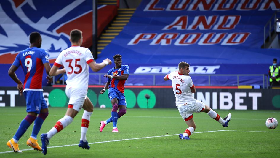 Wilfried Zaha gives Crystal Palace the lead against Southampton