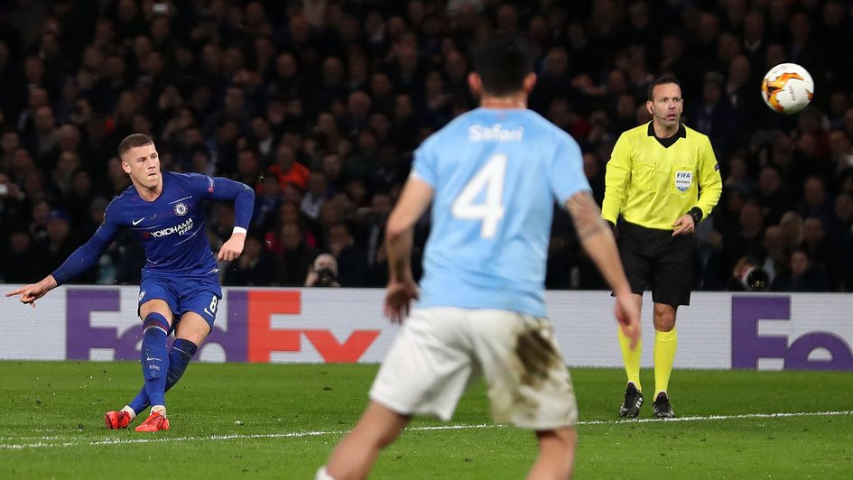 Ross Barkley: The Chelsea midfielder scores against Malmo in the Europa League