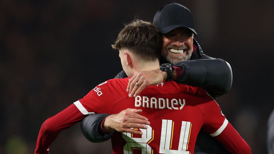 Jurgen Klopp and Conor Bradley