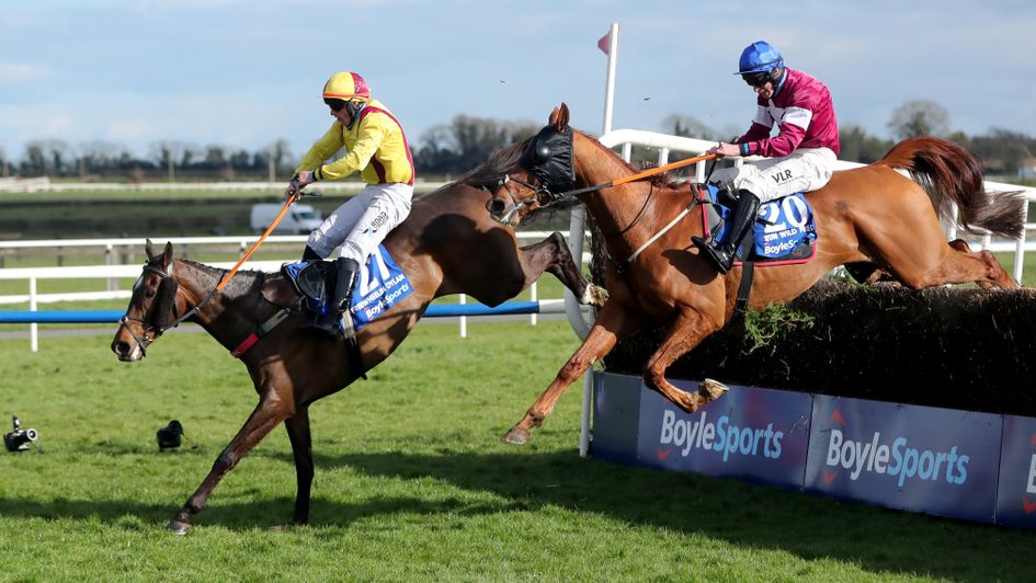 Freewheelin Dylan (left) on his way to Fairyhouse glory