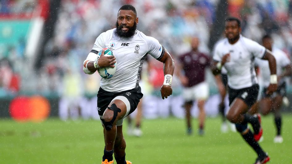 Waisea Nayacalevu races clear to score for Fiji