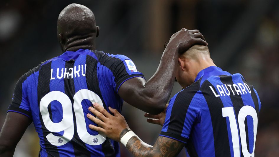Inter Milan strikers Romelu Lukaku and Lauturo Martinez
