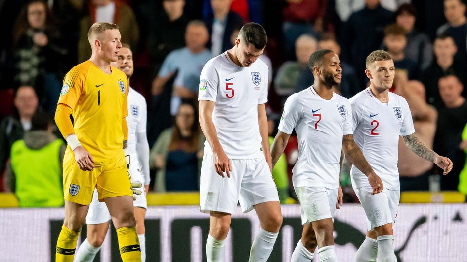 England trudge off the pitch after defeat to the Czech Republic in Prague