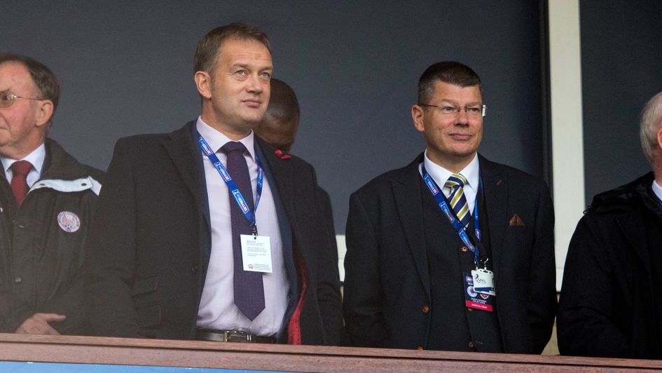 SPFL chief Executive Neil Doncaster (right) at Hampden Park, Glasgow in November 2019