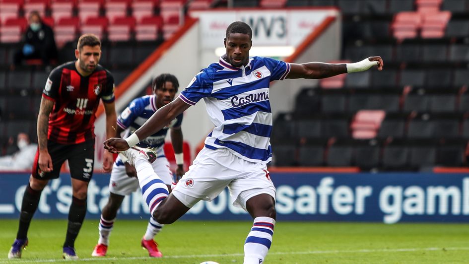 Lucas Joao nets a penalty for Reading at Bournemouth earlier in the season.