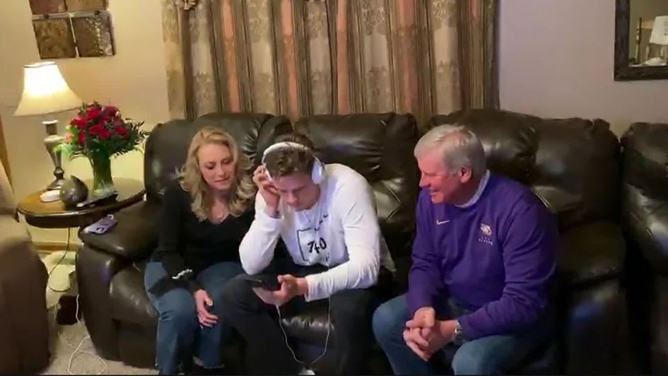 The NFL Draft was conducted over video conference due to the pandemic, with the players remaining at home