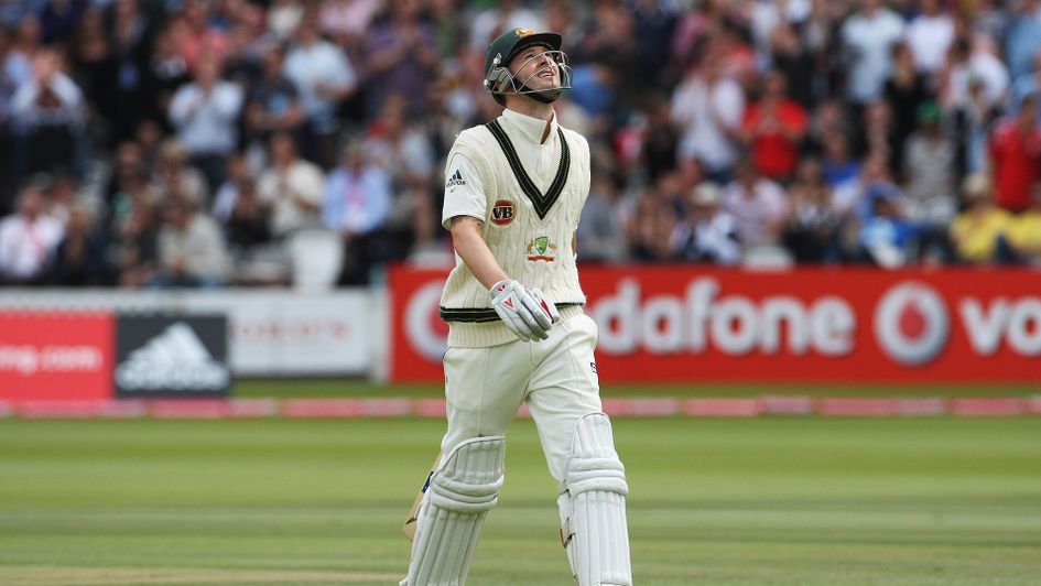 A distraught Michael walks from the field at Lord's